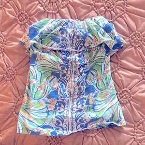 Lily Pulitzer ruffle tube top